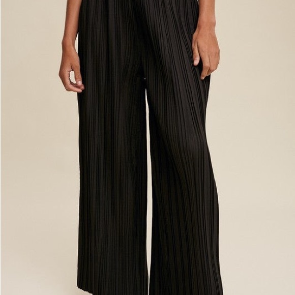Pleated High Waist Wide Leg Pants-Chic Comfortable, and effortlessly Sylish - Picture 2 of 2